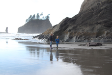 Family vacation at Second Beach, Pacific Northwest